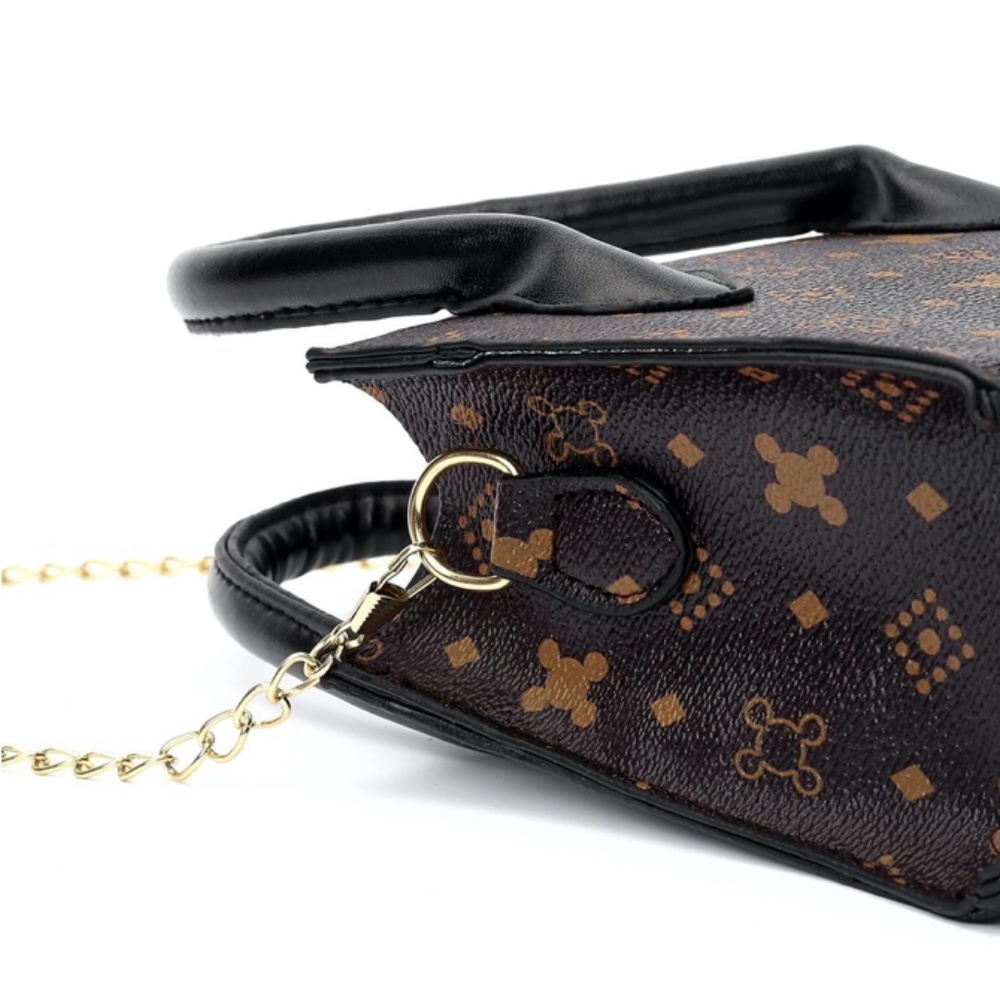 Geometric Print Satchel Bag With Crossbody Bag - Picture 5 of 6